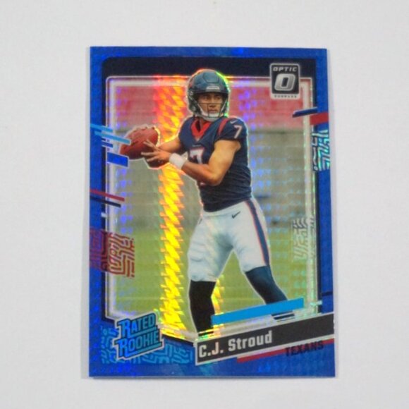 2023 Donruss Optic C.J. STROUD Blue Hyper Prizm Rated Rookie RC Texans Clean! - Picture 1 of 5